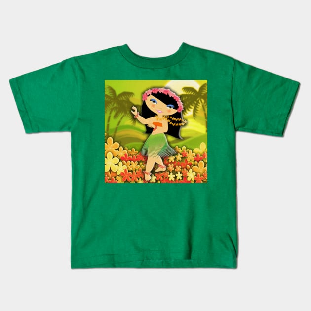 TropoGirl - In the Green Garden Kids T-Shirt by Kartoon